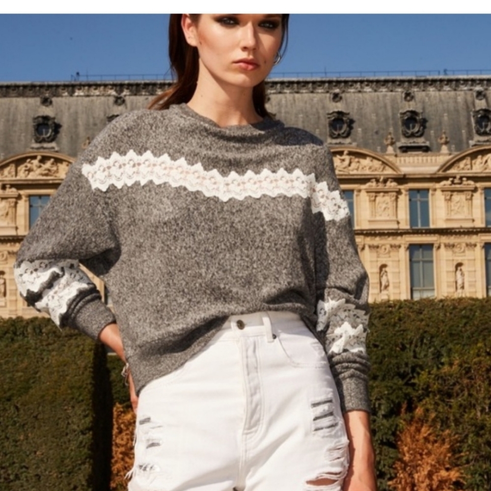 THE KOOPLESSweet Fleece Lace-Inset Sweater size 1